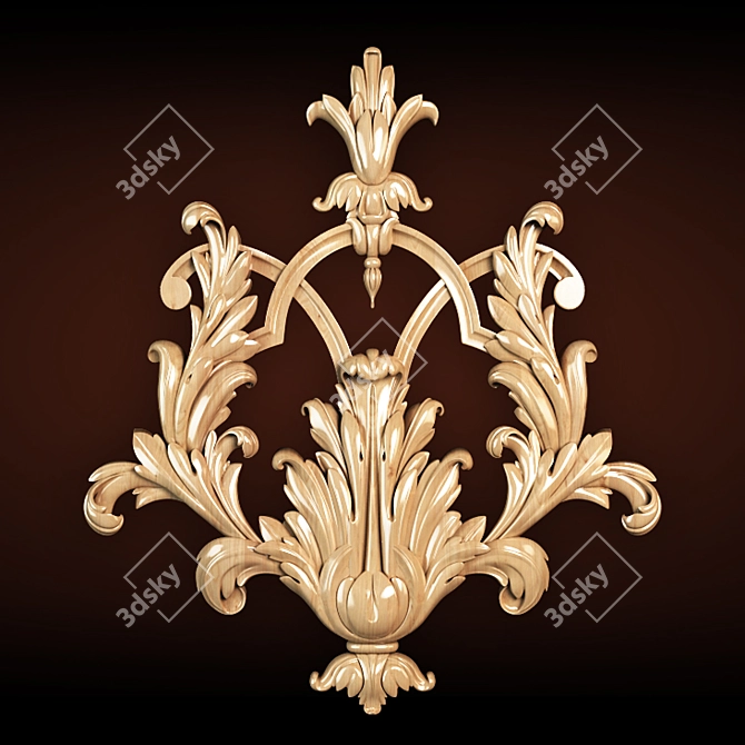 Baroque Carving: Classic Design for CNC and Renders 3D model image 1