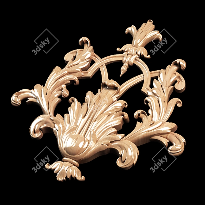 Baroque Carving: Classic Design for CNC and Renders 3D model image 2