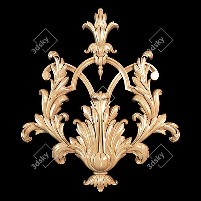 Baroque Carving: Classic Design for CNC and Renders 3D model image 3