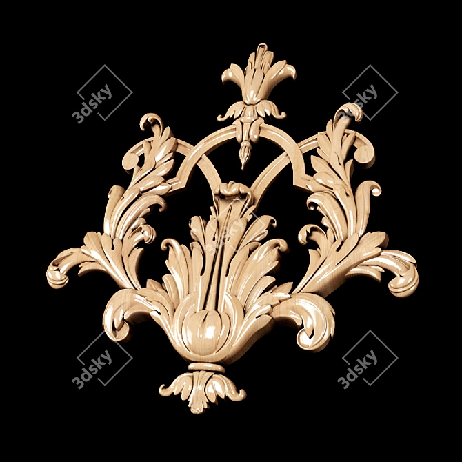 Baroque Carving: Classic Design for CNC and Renders 3D model image 6