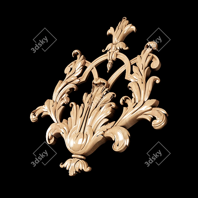 Baroque Carving: Classic Design for CNC and Renders 3D model image 7