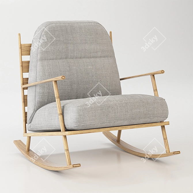 Modern Rocking Chair: Stylish, Comfortable, and Compact 3D model image 1