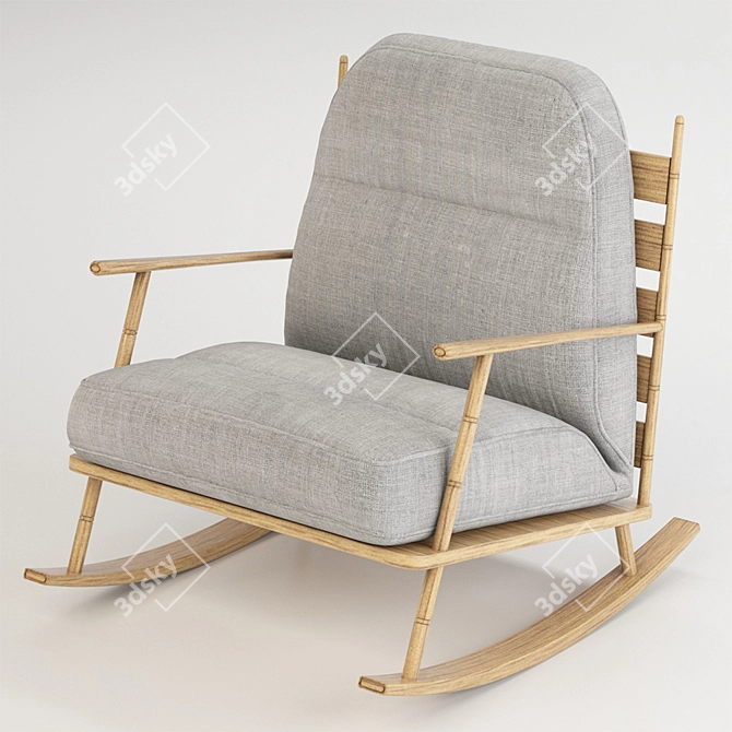 Modern Rocking Chair: Stylish, Comfortable, and Compact 3D model image 2