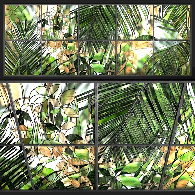 Tropical Paradise Stained-Glass Window 3D model image 1