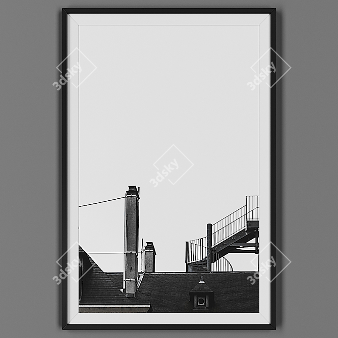 Black Framed Picture 3D model image 1