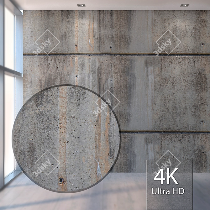 Seamless Concrete Texture: High Resolution & Detail 3D model image 1