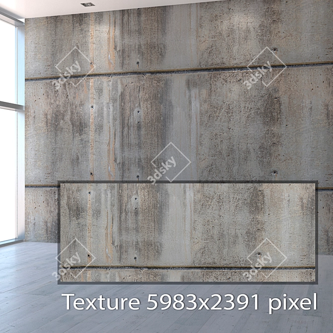 Seamless Concrete Texture: High Resolution & Detail 3D model image 2