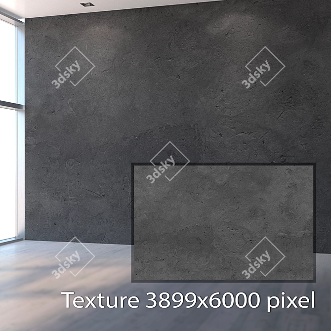 Sleek Black Concrete Texture 3D model image 2