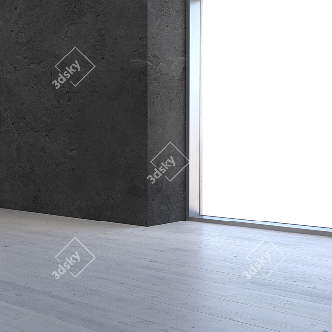 Sleek Black Concrete Texture 3D model image 3