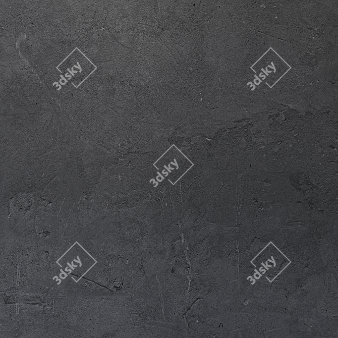 Sleek Black Concrete Texture 3D model image 4