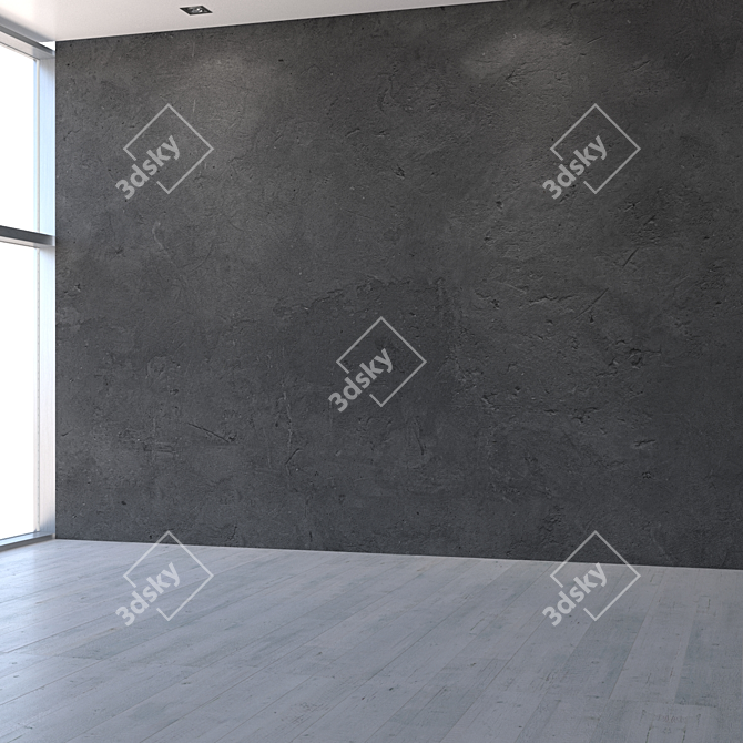 Sleek Black Concrete Texture 3D model image 5