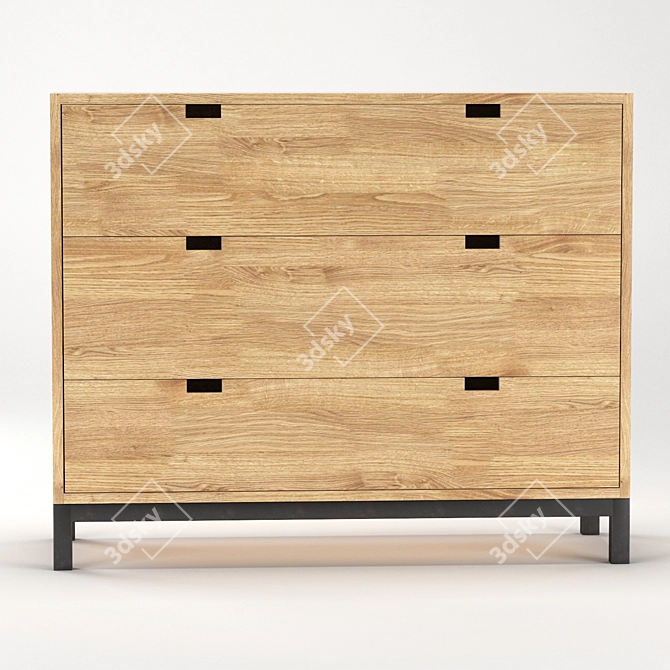 Stylish Loft Chest of Drawers 3D model image 6