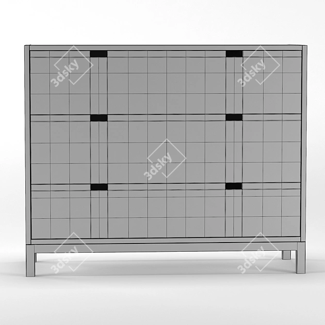 Stylish Loft Chest of Drawers 3D model image 8