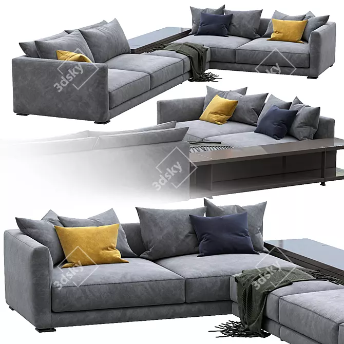 Modern Poliform Bristol Sofa: Elegant Design & Unparalleled Comfort 3D model image 1