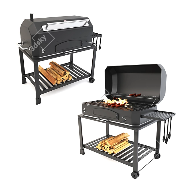 Grill 02: Portable BBQ Master 3D model image 1