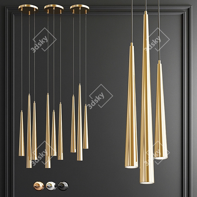 Firlinfeu Brass Pendant: Elegant and Stylish Lighting Solution 3D model image 1