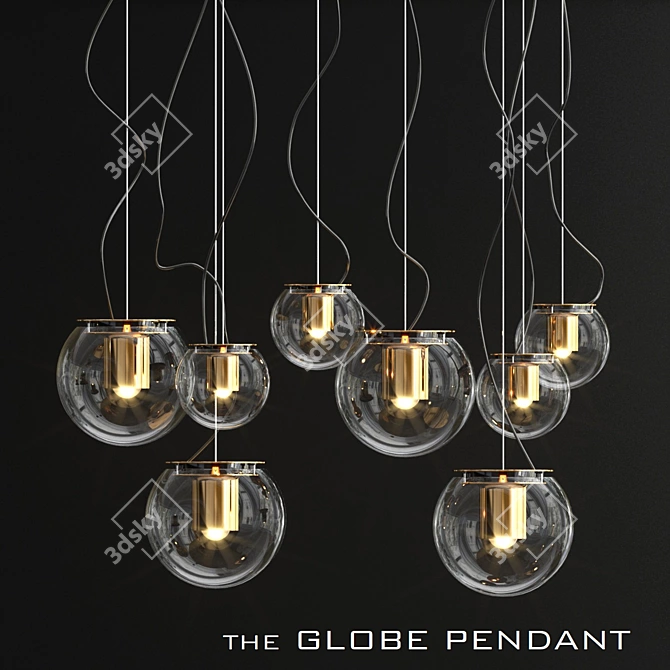 Elegant Oluce Globe Pendant 3D model image 1