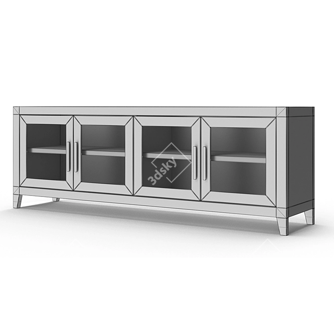 Sophisticated Graydon Shagreen Glass Media Console 3D model image 3