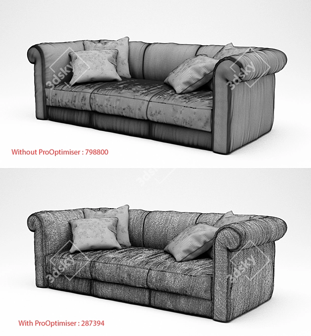 Luxury Baxter Alfred Soft Sofa 3D model image 4