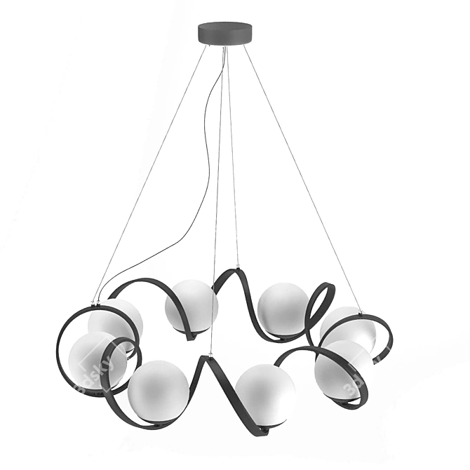 Elegant Modern Pendant Chandelier 3D model image 1