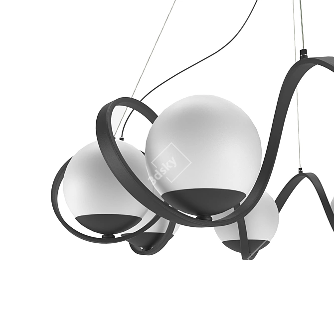 Elegant Modern Pendant Chandelier 3D model image 3