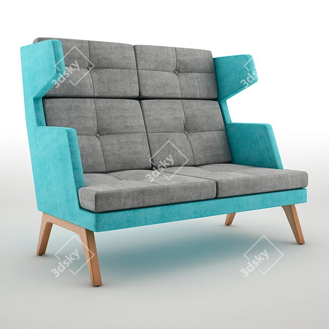 Luxury Comfort: October High Sofa 3D model image 2