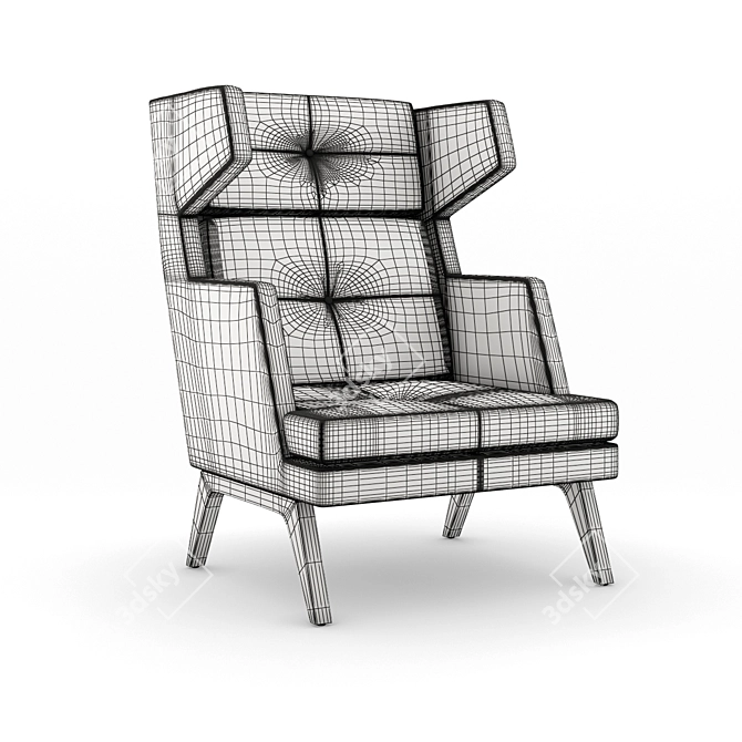 October High Armchair by Spacestor  Stylish and Comfortable Seating 3D model image 1