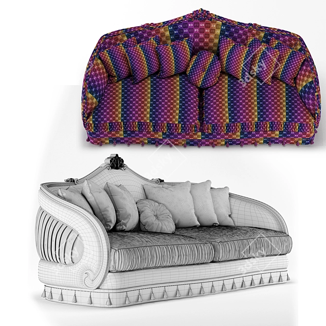 European Handmade Sofa: Furniture Masterpiece 3D model image 5
