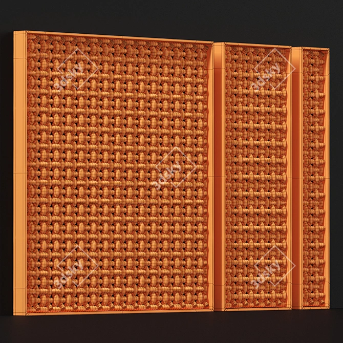 Wicker Wood Panel Frame: Stylish and Sturdy 3D model image 5