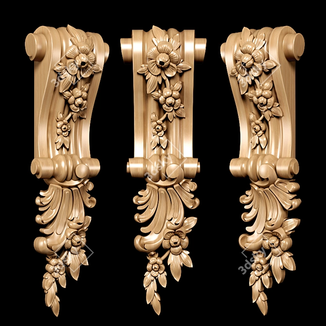 Baroque Bracket Model - High-Quality Design 3D model image 2
