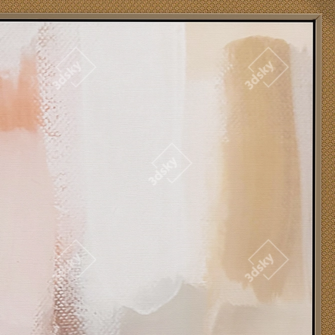 Desert Neutrals Triptych - Framed Canvas 3D model image 3