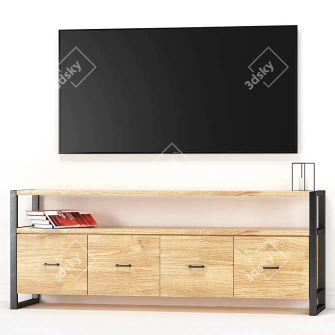 Modern Loft TV Stand - Curbstone HOFT 3D model image 3