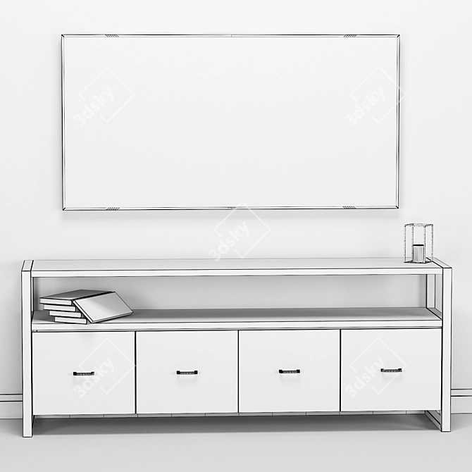 Modern Loft TV Stand - Curbstone HOFT 3D model image 4