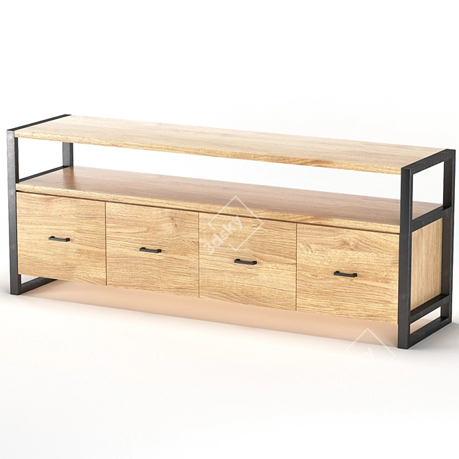 Modern Loft TV Stand - Curbstone HOFT 3D model image 5