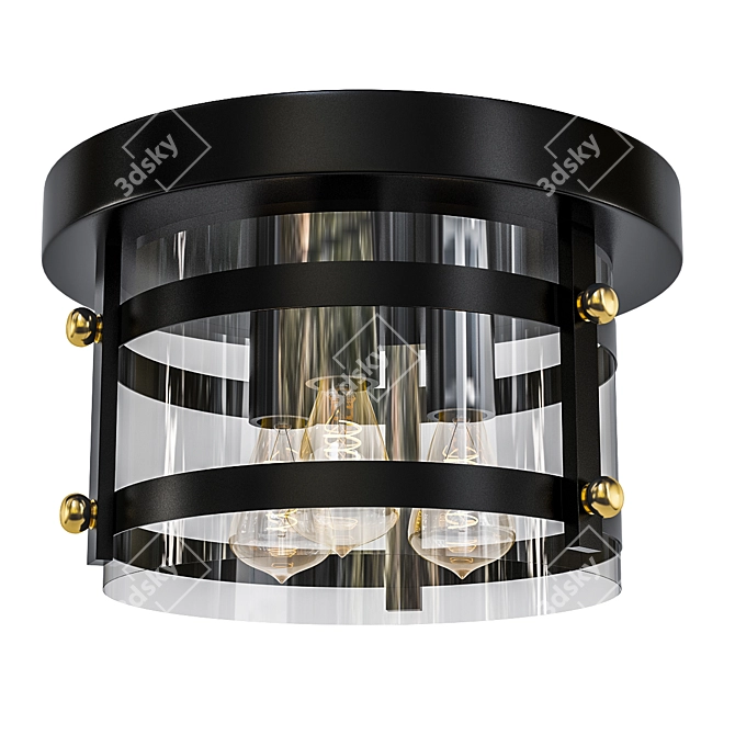 Elegant Oil-Rubbed Bronze LED Ceiling Light 3D model image 1