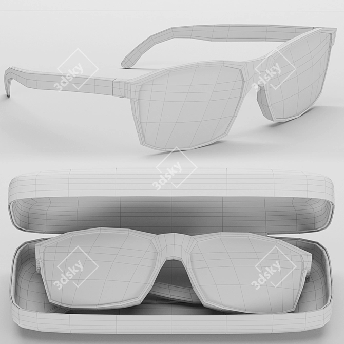 Elegant Sunnies with Case 3D model image 4