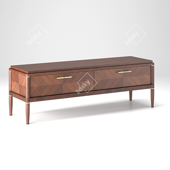 Pattern Oak Media Console 3D model image 2