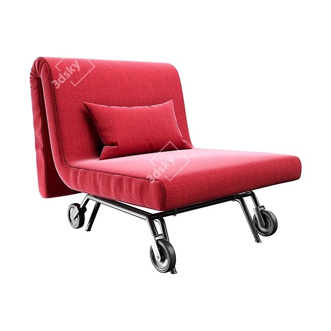 Convertible Chair Bed: Small & Stylish! 3D model image 1