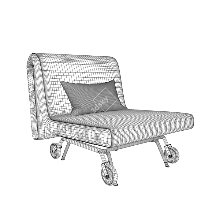 Convertible Chair Bed: Small & Stylish! 3D model image 3