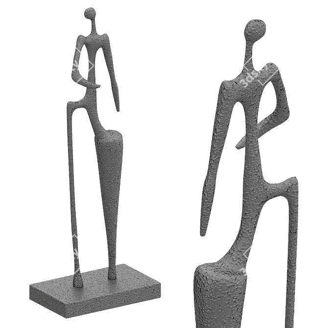 Elegant Art Deco Sculpture 3D model image 1