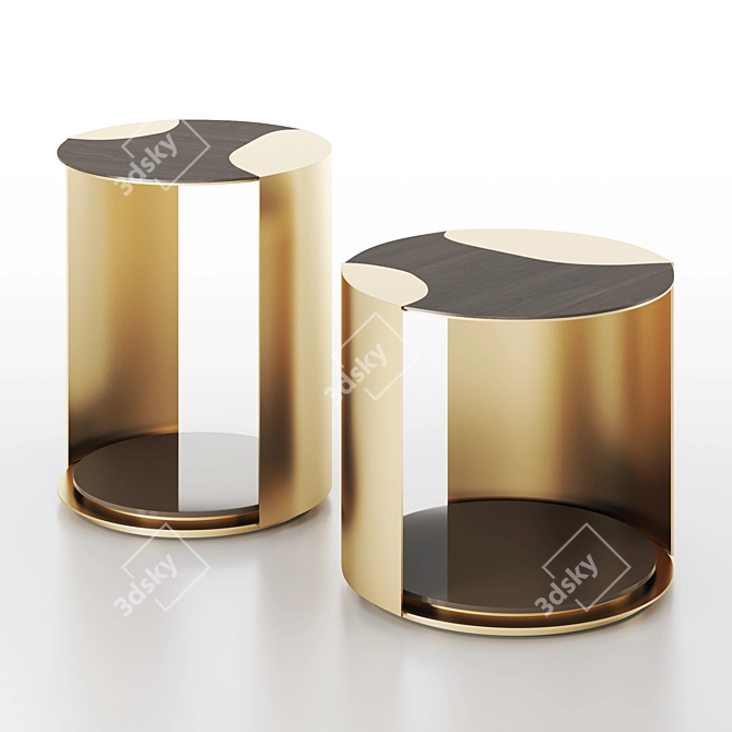 Elegant Gold Castle TERNI Side Table 3D model image 1