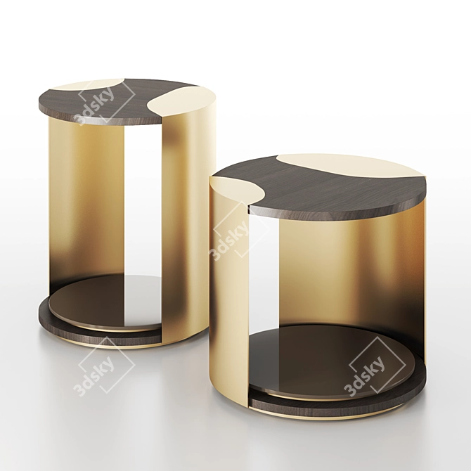 Elegant Gold Castle TERNI Side Table 3D model image 2