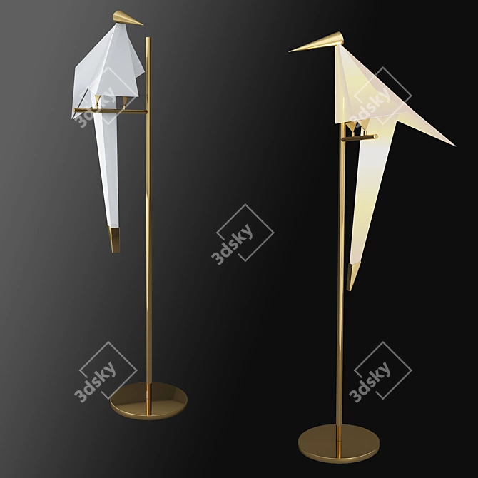 Gilded Bird LED Table Lamp 3D model image 1