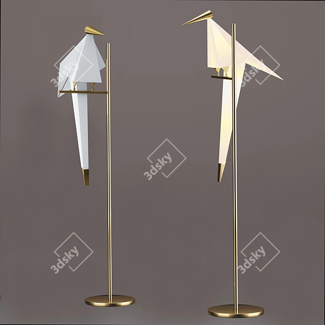 Gilded Bird LED Table Lamp 3D model image 3