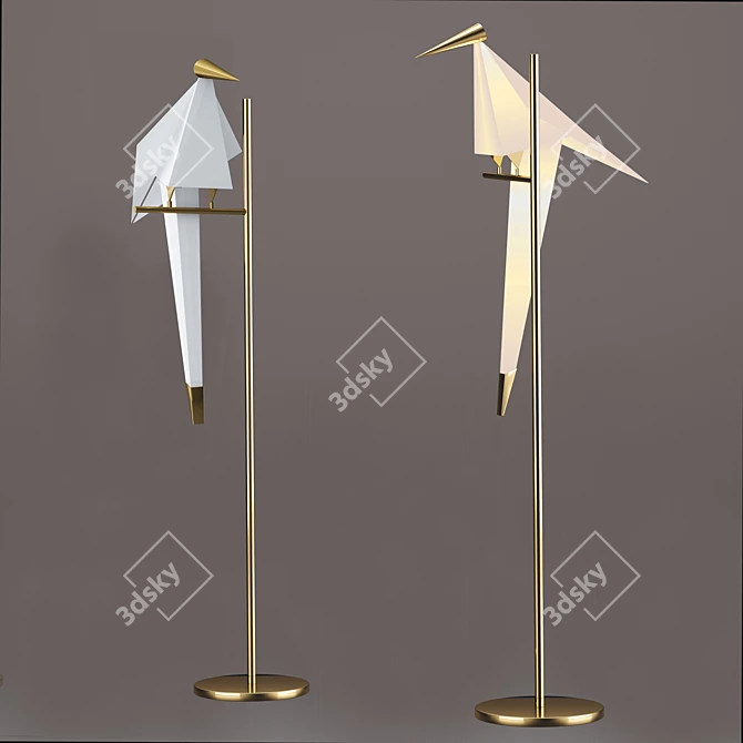 Gilded Bird LED Table Lamp 3D model image 4