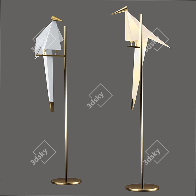 Gilded Bird LED Table Lamp 3D model image 5