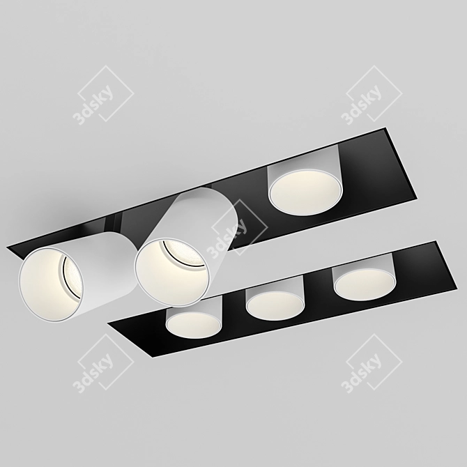 Sleek Splitbox 3 in White 3D model image 1