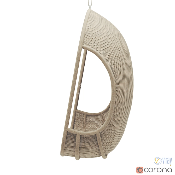 Boho Bliss Wicker Swing Chair 3D model image 3