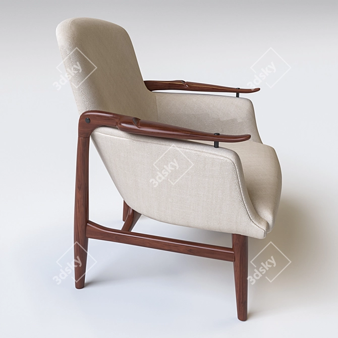 Modern Danish Lounge Chair | Finn Juhl NV-53 3D model image 2