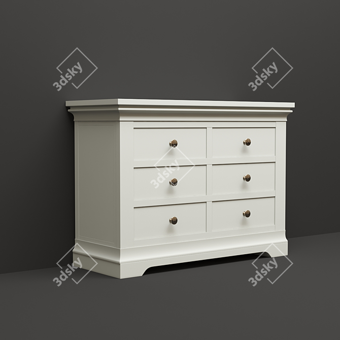 Toulouse Gray 3+4 Chest: Spacious, Stylish Storage 3D model image 3